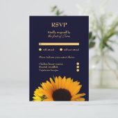 ひまわり応答カード（ネイビーブルー） 出欠カード (スタンド正面)