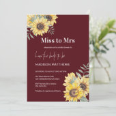 ひまわり恋しく思のミセスブライダルシャワーへブルゴーニュ 招待状 (スタンド正面)