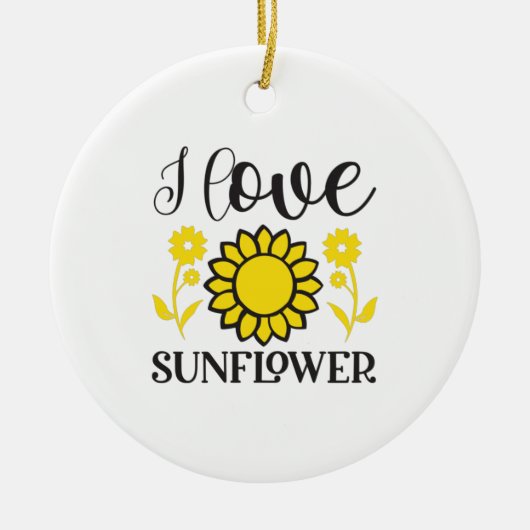ひまわり恋人 | I Love Sunflower セラミックオーナメント (正面)