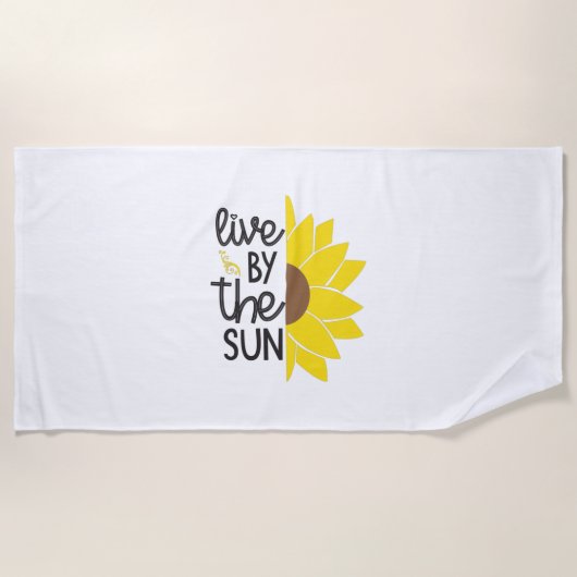 ひまわり恋人 | Live By The Sun ビーチタオル (正面)