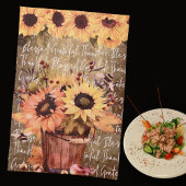 ひまわり恵み感謝サンクスギビング キッチンタオル