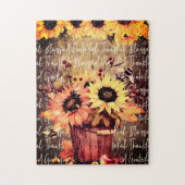 ひまわり恵み感謝サンクスギビング ジグソーパズル (縦)