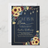 ひまわり愛は開花海軍の水の色フローラ 招待状 (正面)