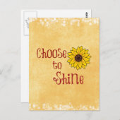 ひまわり感動的で引用文を輝かせる ポストカード (正面/裏面)