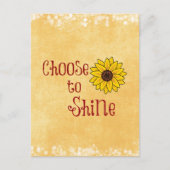 ひまわり感動的で引用文を輝かせる ポストカード (正面)