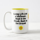 ひまわり感動的コーヒーマグ(ユニーク引用文) ツートーンマグカップ (左)