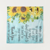 ひまわり感動的祈りの言葉引用文 – 信仰 タペストリー (正面(横))