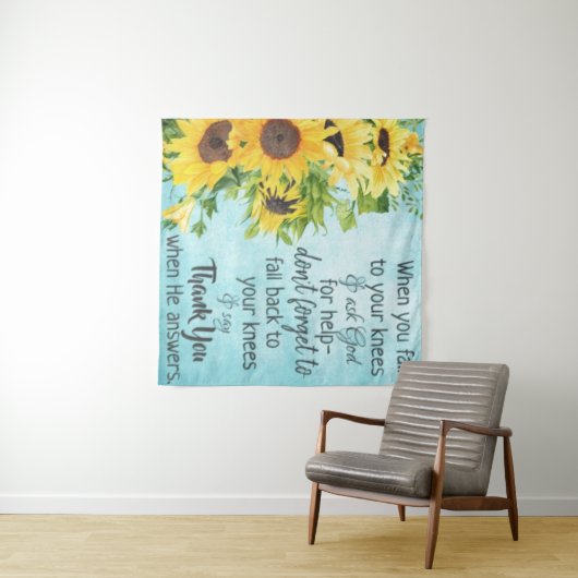 ひまわり感動的祈りの言葉引用文 – 信仰 タペストリー (インサイチュ(横))