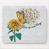 ひまわり感動的蝶聖なる書物、 経典 マウスパッド (正面)