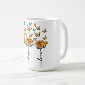 ひまわり感動的/蝶の昇華 コーヒーマグカップ (正面右)