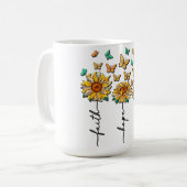 ひまわり感動的/蝶の昇華 コーヒーマグカップ (正面左)