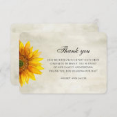 ひまわり感謝していお前。花素朴結婚音符 ノートカード (正面/裏面)