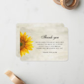 ひまわり感謝していお前。花素朴結婚音符 ノートカード (正面/裏面インサイチュ)