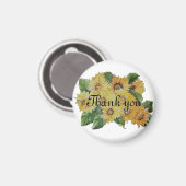 ひまわり感謝してい結婚式の引き出物 マグネット (正面/裏面)