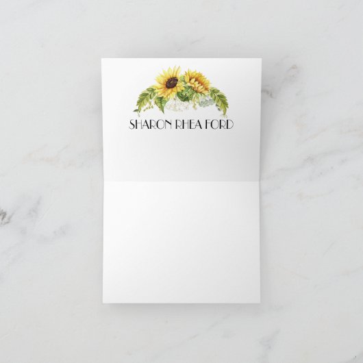 ひまわり感謝カードまたはブランクノート サンキューカード (内部)