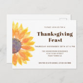 ひまわり感謝祭ディナー招待状はがき インビテーションポストカード (正面/裏面)