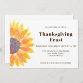 ひまわり感謝祭ディナー招待状 招待状 (正面/裏面)