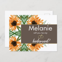 ひまわり手描き花嫁プロポーザルCard シーズンポストカード