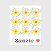 ひまわり手絵を描水色ステッカーセット シール (シート)