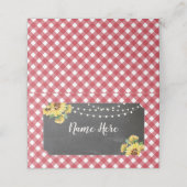 ひまわり折り畳みネーム結婚カードの赤白 プレイスカード (外部開封)