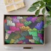 ひまわり抽象芸術カラフルフローラポップ・アートのアートデザイン 薄葉紙 (ギフト)