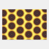 ひまわり抽象芸術マンダララッピングクラフト紙 ラッピングペーパーシート (正面)