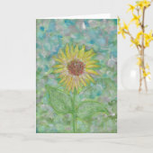 ひまわり抽象芸術水彩折り畳みグリーティングカード カード (黄色い花)