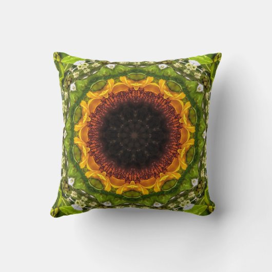 ひまわり抽象芸術 – 枕 (裏面)