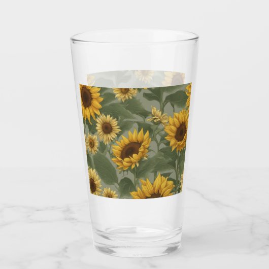 ひまわり抽象芸術#337 タンブラーグラス (正面)
