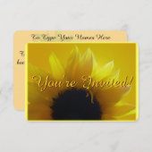 ひまわり招待状個人用花RSVPカード 招待状 (正面/裏面)