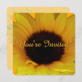 ひまわり招待状個人用花RSVPカード 招待状 (正面/裏面)