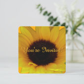 ひまわり招待状個人用花RSVPカード 招待状 (スタンド正面)