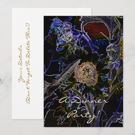 ひまわり招待状 メニュー (正面/裏面)