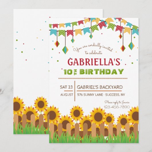 ひまわり招待状 招待状 (正面/裏面)