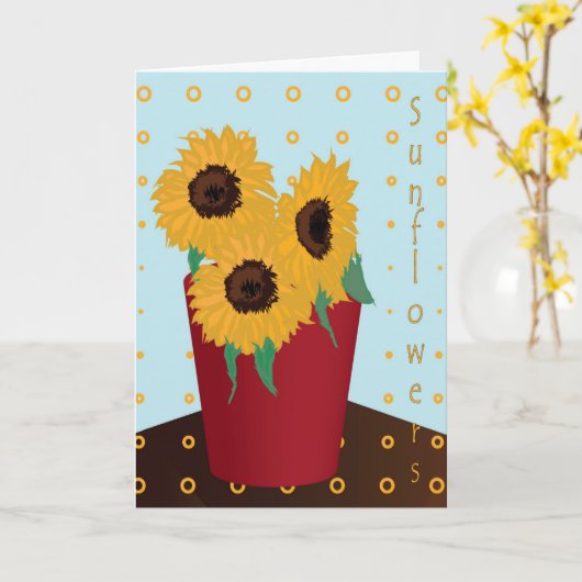 ひまわり挨拶 カード (黄色い花)