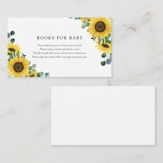 ひまわり挿しカード用ベビーブック エンクロージャーカード (正面/裏面)