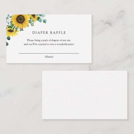 ひまわり挿しカード用ベビーブック エンクロージャーカード (正面/裏面)