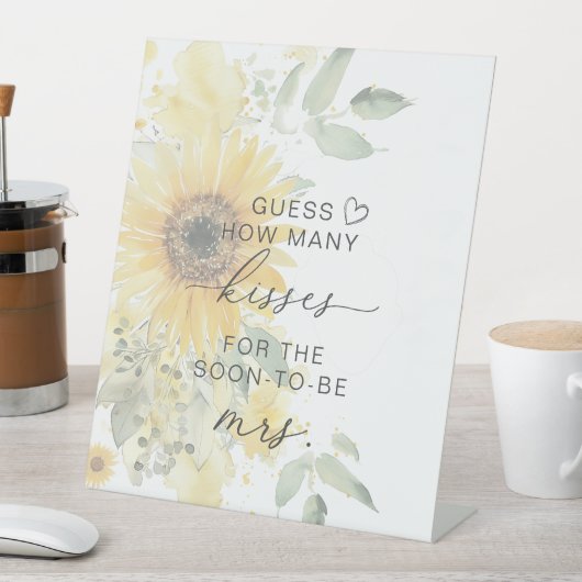 ひまわり推測いくつのキスブライダルシャワーゲーム 台座サイン (インサイチュ)