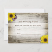 ひまわり推測伯爵ベビシャワーゲーム |ピンク 招待状 (正面)