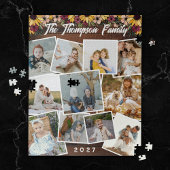 ひまわり散在写真家族フォトコラージュ ジグソーパズル