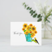 ひまわり散水缶ブーケありがとう ポストカード (スタンド正面)