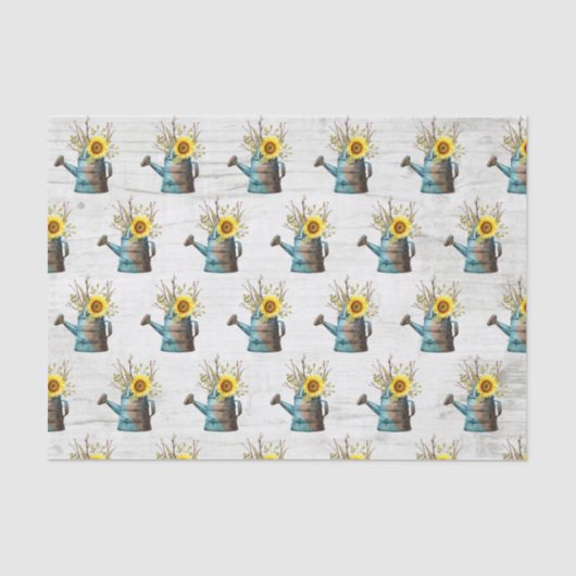 ひまわり散水缶&素朴ウッドファーム結婚ズ 薄葉紙 (正面)