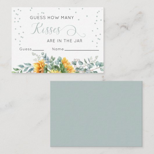 ひまわり数推測応答カードキス数 エンクロージャーカード (正面/裏面)