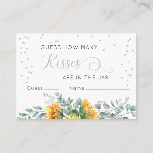 ひまわり数推測応答カードキス数 エンクロージャーカード (正面)