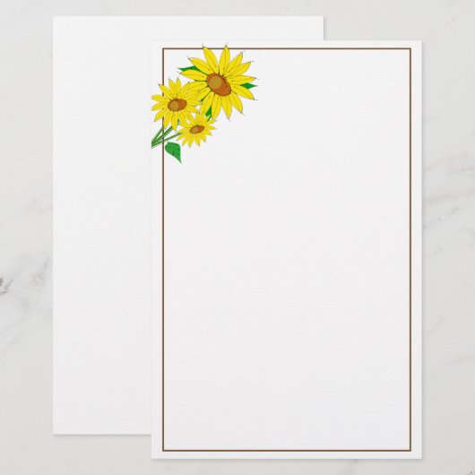 ひまわり文房具紙 便箋 (正面/裏面)