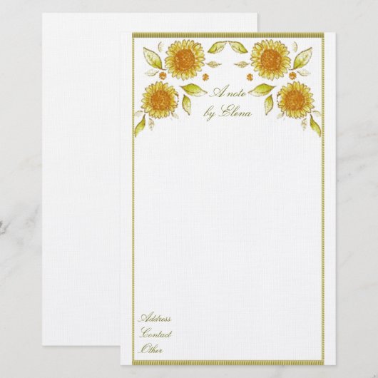 ひまわり文房具 便箋 (正面/裏面)
