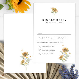 ひまわり料理RSVPカード 出欠カード