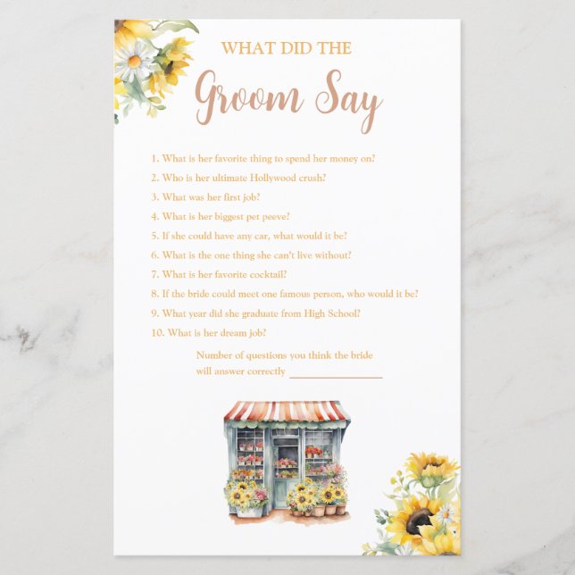 ひまわり新郎が言う市場から外れている (正面)