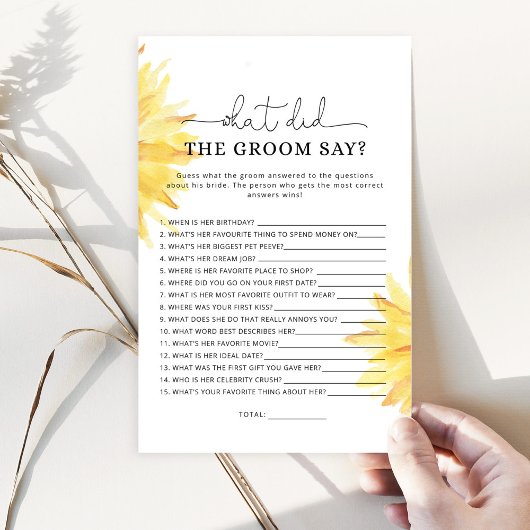 ひまわり新郎は何と言ったブライダルゲーム