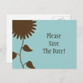 ひまわり日付はがきをターコイズに保存 案内ポストカード (正面/裏面)
